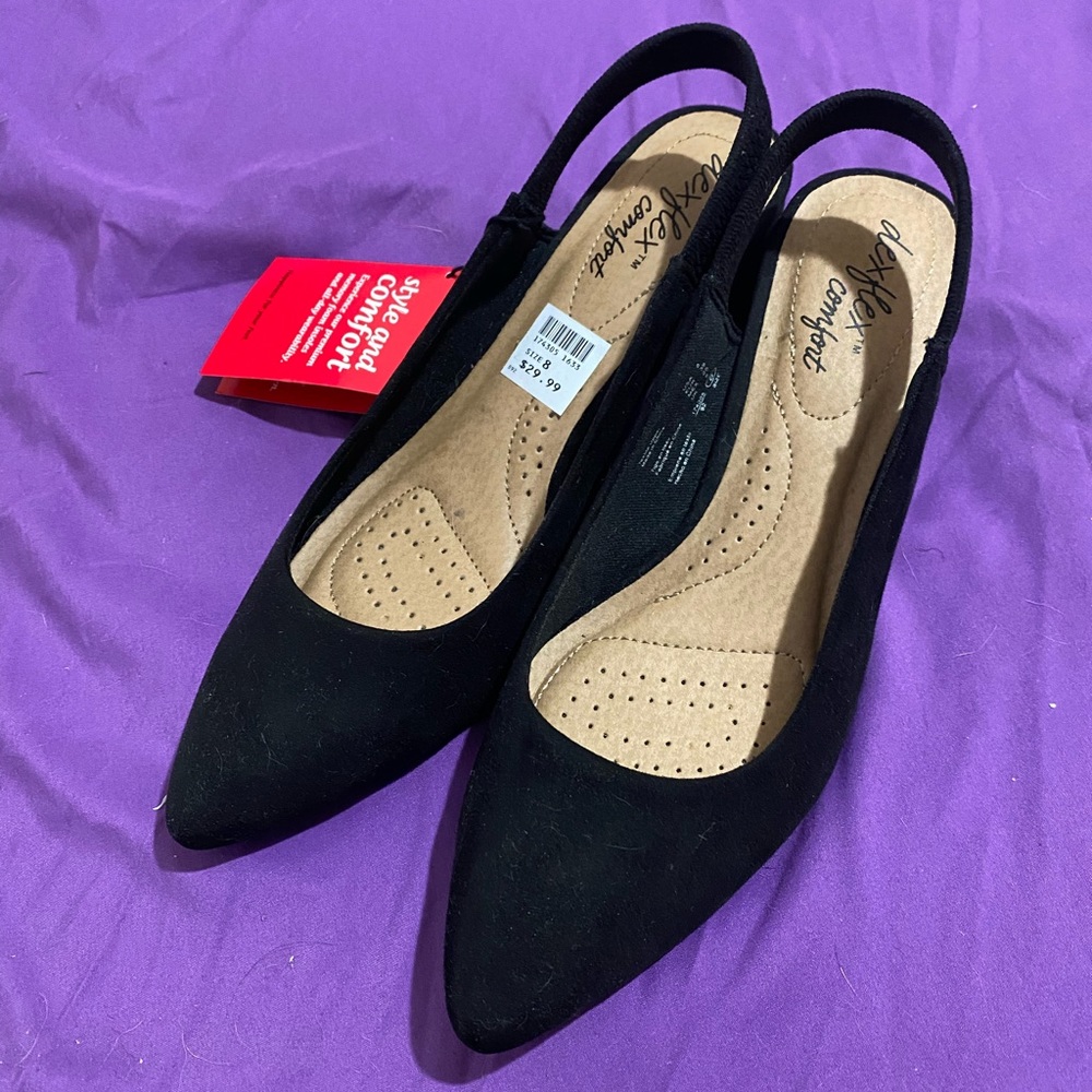 NWT Dexflex Comfort Black Heels Size 8